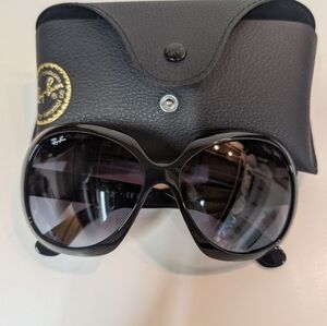 Jackie Ohh! Ray-Ban Women’s Black Oval Oversized Sunglasses